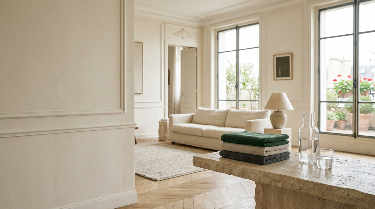 Interieur minimaliste avec chiffons Fibrae
