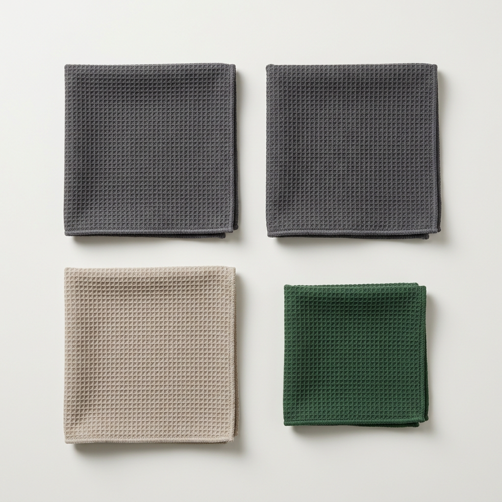 Fibrae Home Kit, five microfiber towels laid flat