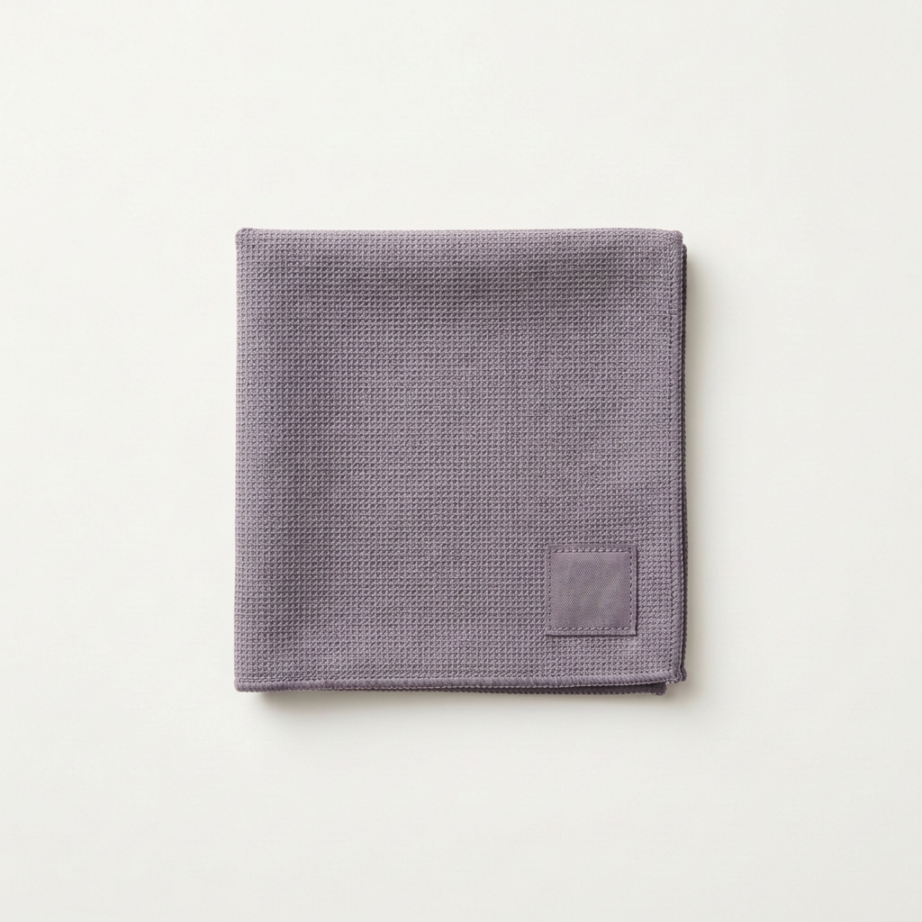 Fibrae Original waffle microfiber towel in purple, folded