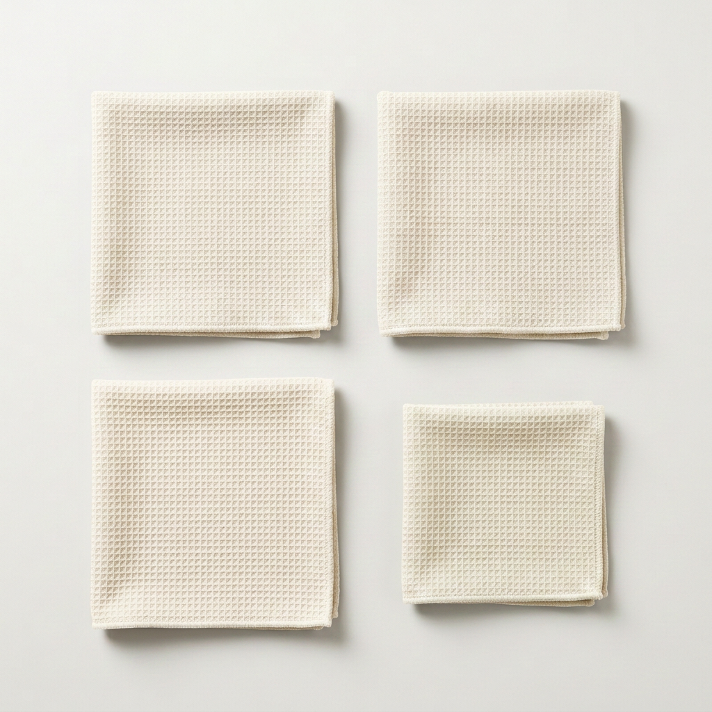 Fibrae Home Kit microfiber towels in white, folded
